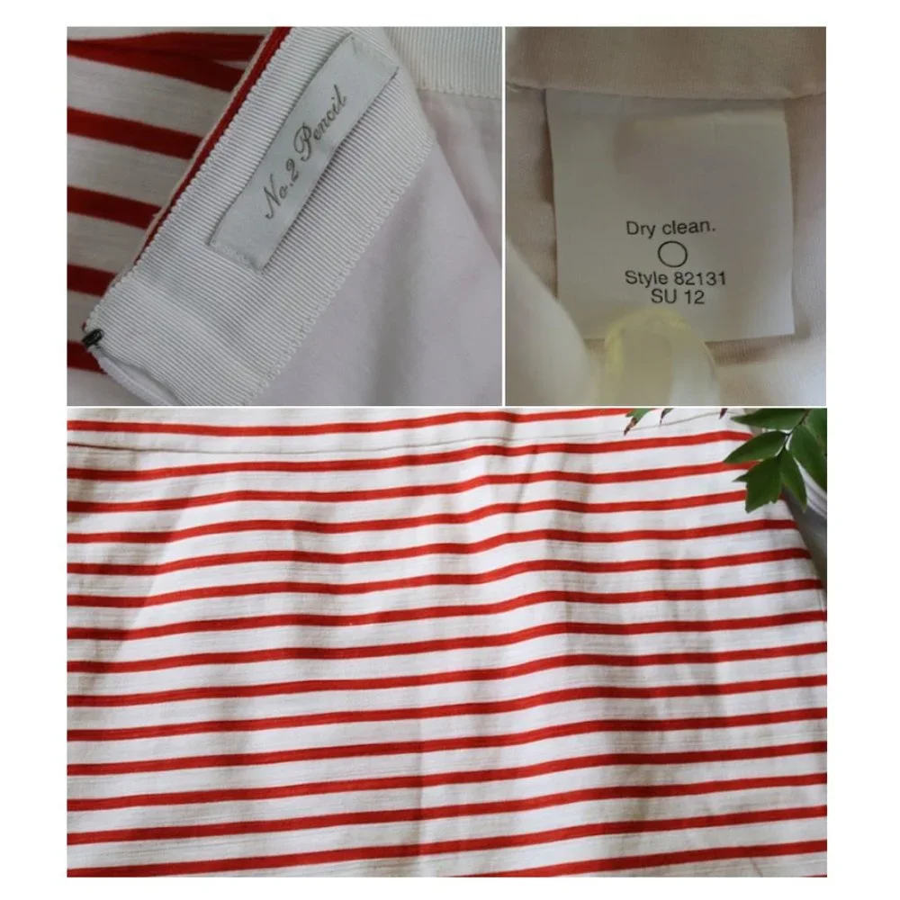 J. CREW No. 2 Pencil Skirt in Deck Stripe Style # 82131 - Red, Size 2 - Picture 14 of 16